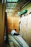 Jews build a sukkah streets of Jerusalem