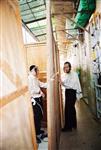 Jews build a sukkah streets of Jerusalem