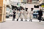 Jews build a sukkah streets of Jerusalem