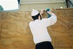 Jews build a sukkah streets of Jerusalem