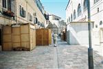 Jews build a sukkah streets of Jerusalem