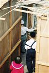 Jews build a sukkah streets of Jerusalem