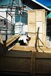 Jews build a sukkah streets of Jerusalem