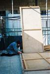 Jews build a sukkah streets of Jerusalem