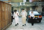 Jews build a sukkah streets of Jerusalem