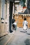 Jews build a sukkah streets of Jerusalem