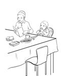ילדים אוכלים ארוחה מסביב לשולחן
