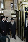 Jews praying in the synagogue with prayer shawl and phylacteries