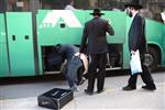 Yeshiva students by way of public transportation in Jerusalem