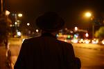 Yeshiva students by way of public transportation in Jerusalem