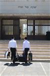 Yeshiva students by way of public transportation in Jerusalem