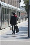 Yeshiva students by way of public transportation in Jerusalem