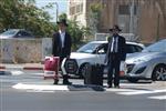 Yeshiva students by way of public transportation in Jerusalem