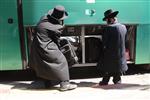 Yeshiva students by way of public transportation in Jerusalem