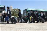 Yeshiva students by way of public transportation in Jerusalem