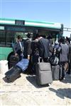 Yeshiva students by way of public transportation in Jerusalem