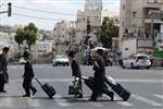 Yeshiva students by way of public transportation in Jerusalem