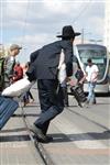 Yeshiva students by way of public transportation in Jerusalem