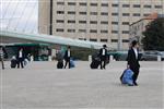 Yeshiva students by way of public transportation in Jerusalem