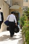 Yeshiva students by way of public transportation in Jerusalem