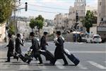 Yeshiva students by way of public transportation in Jerusalem