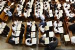 Mir Yeshiva students studying in Jerusalem