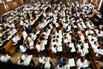 Mir Yeshiva students studying in Jerusalem