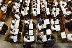 Mir Yeshiva students studying in Jerusalem