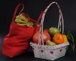 fruit in a pretty basket and in a nice bag