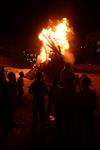 Light and dancing around Lag Ba&#39;Omer bonfire