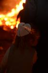 Light and dancing around Lag Ba&#39;Omer bonfire