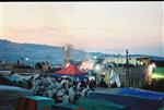 Light and dancing around Lag Ba&#39;Omer bonfire in the grave of Rabbi Shimon Bar Yochai in Meron in the Galilee