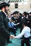 Light and dancing around Lag Ba&#39;Omer bonfire in the grave of Rabbi Shimon Bar Yochai in Meron in the Galilee