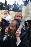 Light and dancing around Lag Ba&#39;Omer bonfire in the grave of Rabbi Shimon Bar Yochai in Meron in the Galilee