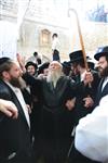 Light and dancing around Lag Ba&#39;Omer bonfire in the grave of Rabbi Shimon Bar Yochai in Meron in the Galilee