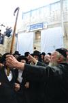 Light and dancing around Lag Ba&#39;Omer bonfire in the grave of Rabbi Shimon Bar Yochai in Meron in the Galilee