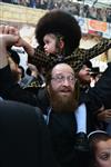 Light and dancing around Lag Ba&#39;Omer bonfire in the grave of Rabbi Shimon Bar Yochai in Meron in the Galilee