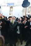 Light and dancing around Lag Ba&#39;Omer bonfire in the grave of Rabbi Shimon Bar Yochai in Meron in the Galilee