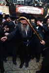 Light and dancing around Lag Ba&#39;Omer bonfire in the grave of Rabbi Shimon Bar Yochai in Meron in the Galilee