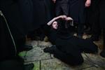 Light and dancing around Lag Ba&#39;Omer bonfire in the grave of Rabbi Shimon Bar Yochai in Meron in the Galilee