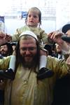 Light and dancing around Lag Ba&#39;Omer bonfire in the grave of Rabbi Shimon Bar Yochai in Meron in the Galilee