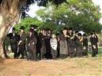 The Rebbe and Chassidim do Tashlich for the Day of Atonement