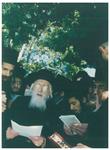 The Rebbe and Chassidim do Tashlich for the Day of Atonement