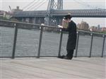 The Rebbe and Chassidim do Tashlich for the Day of Atonement