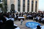 The Rebbe and Chassidim do Tashlich for the Day of Atonement