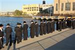 The Rebbe and Chassidim do Tashlich for the Day of Atonement