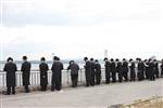 The Rebbe and Chassidim do Tashlich for the Day of Atonement